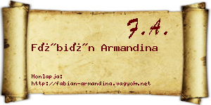 Fábián Armandina névjegykártya